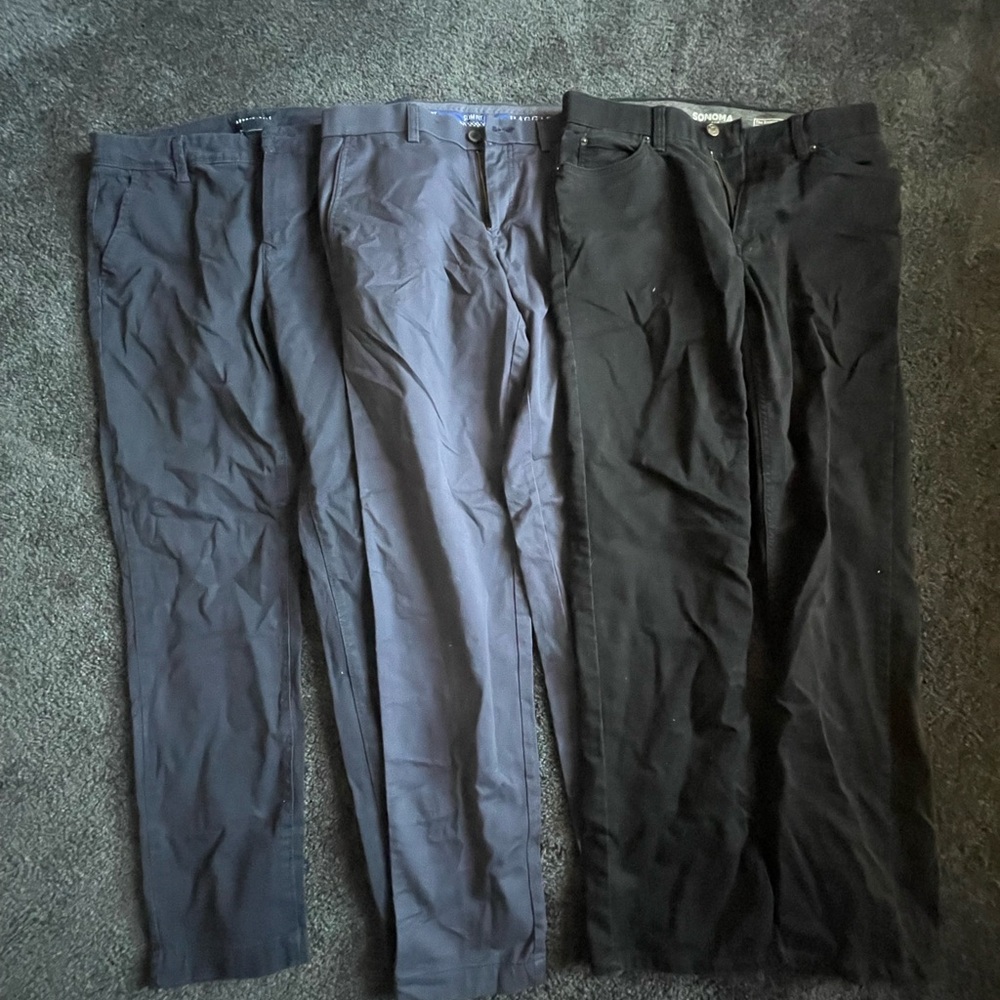 Men's Black and Gray Pants Set